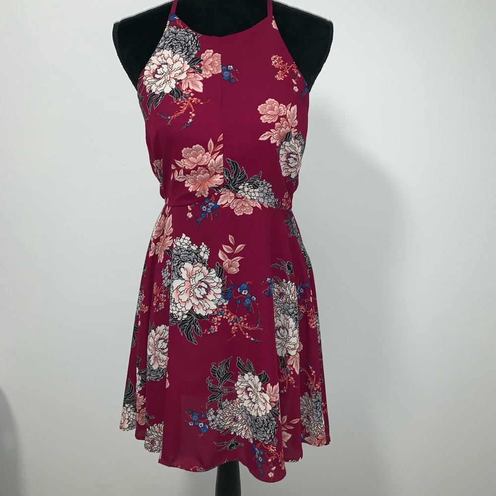 Bailey Blue floral swing dress chiffon material L - Picture 2 of 8